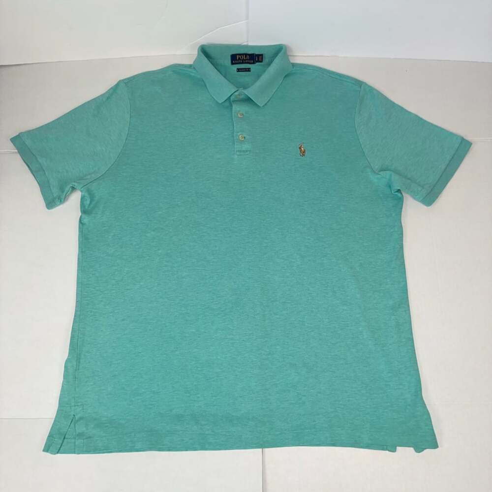 Polo Ralph Lauren Classic Fit Seafoam Green Cotton Polo Shirt Mens Size Large